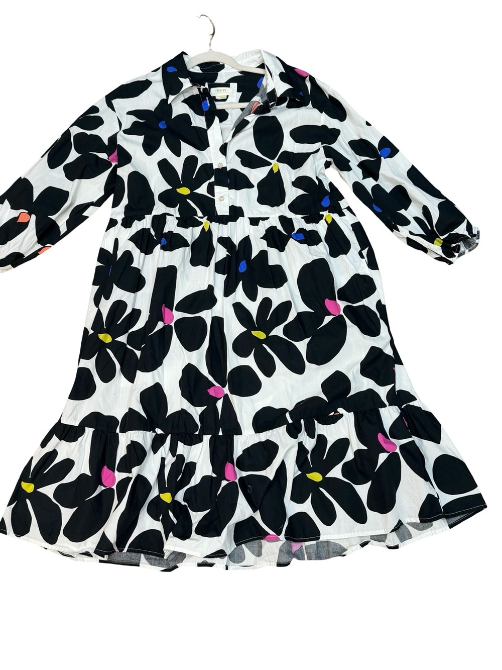 โจ Maeve The Bettina Tiered Shirt Dress Size Large Floral Midi Dress - Picture 5 of 14